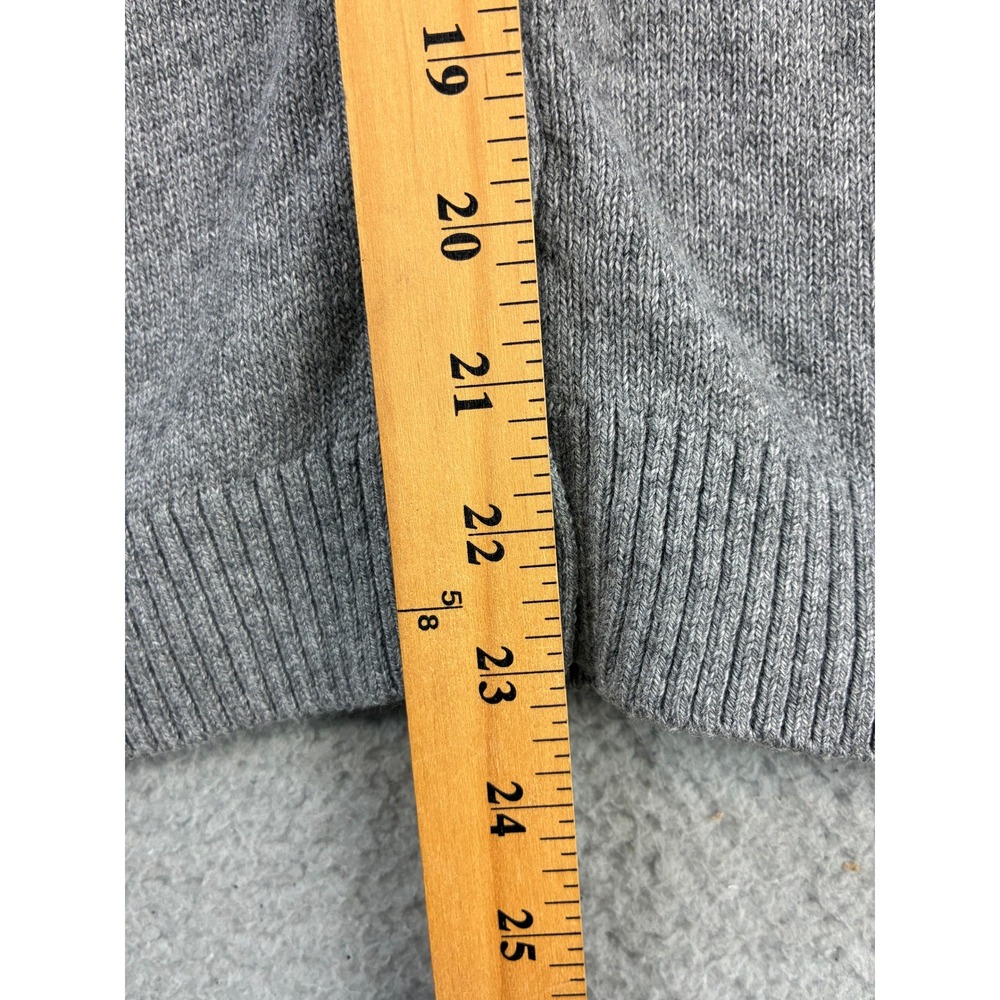 Lands End Argyle V-Neck Cardigan Sweater Womens M 10-12 Gray Wool Blend Preppy - Picture 5 of 10